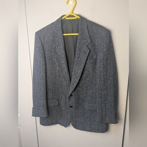 HARRIS TWEED Vintage Men Blazer Size 44 Reg Gray Red Yellow Green Color 100% Woo